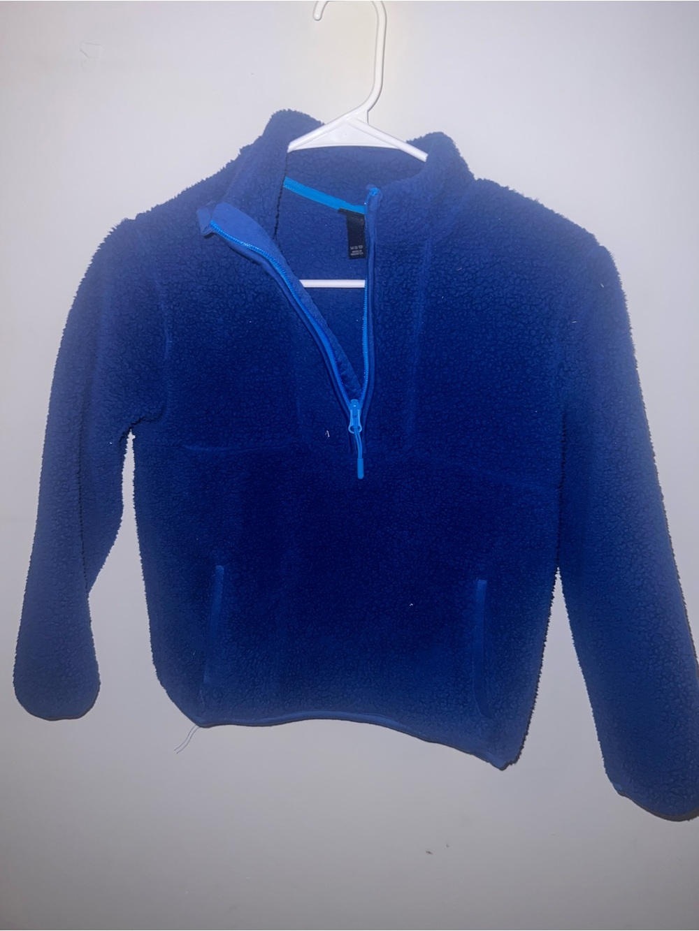 Kids Blue Sherpa Fleece Pullover Jacket